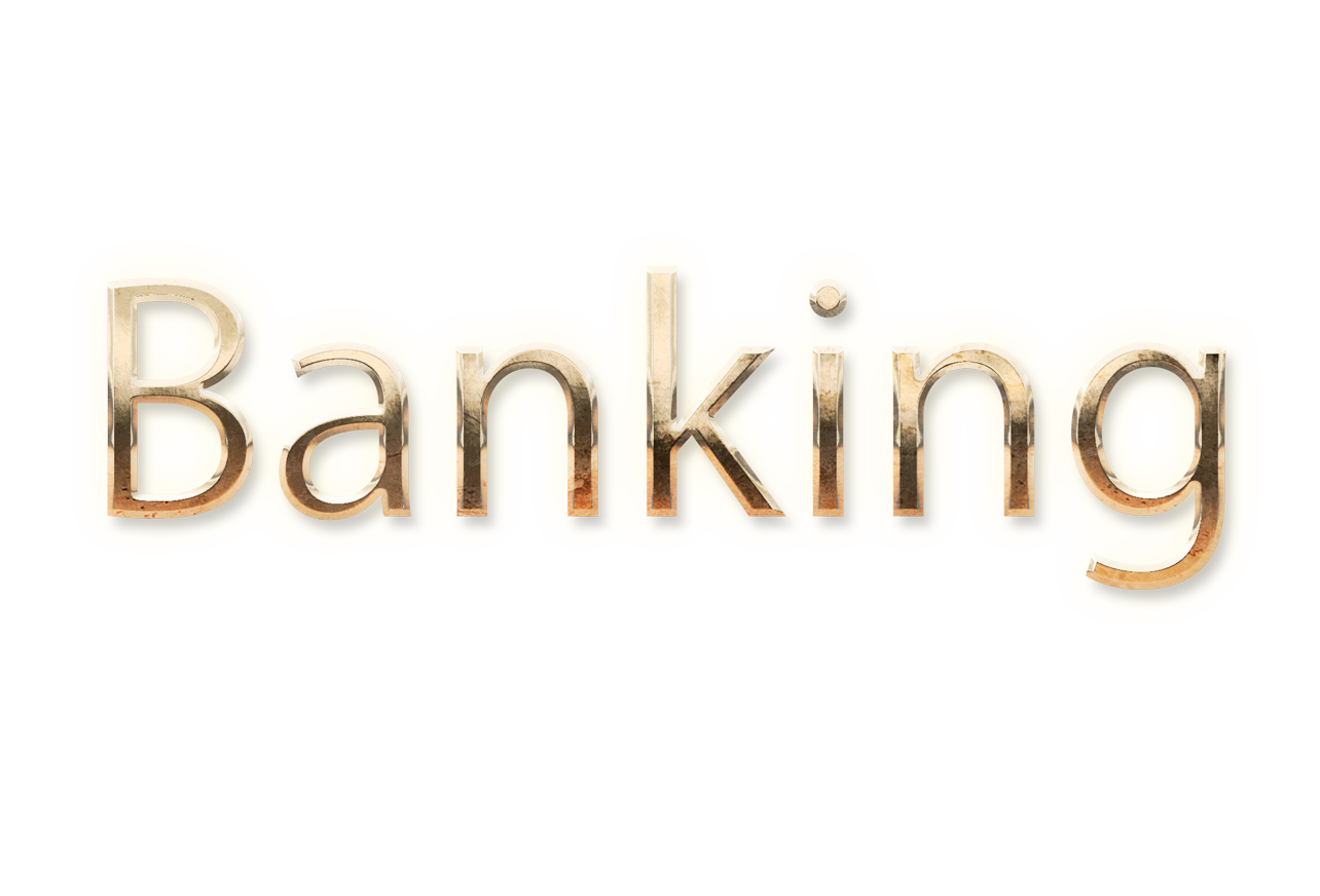 WORD BANKING gold text typography PNG images free
